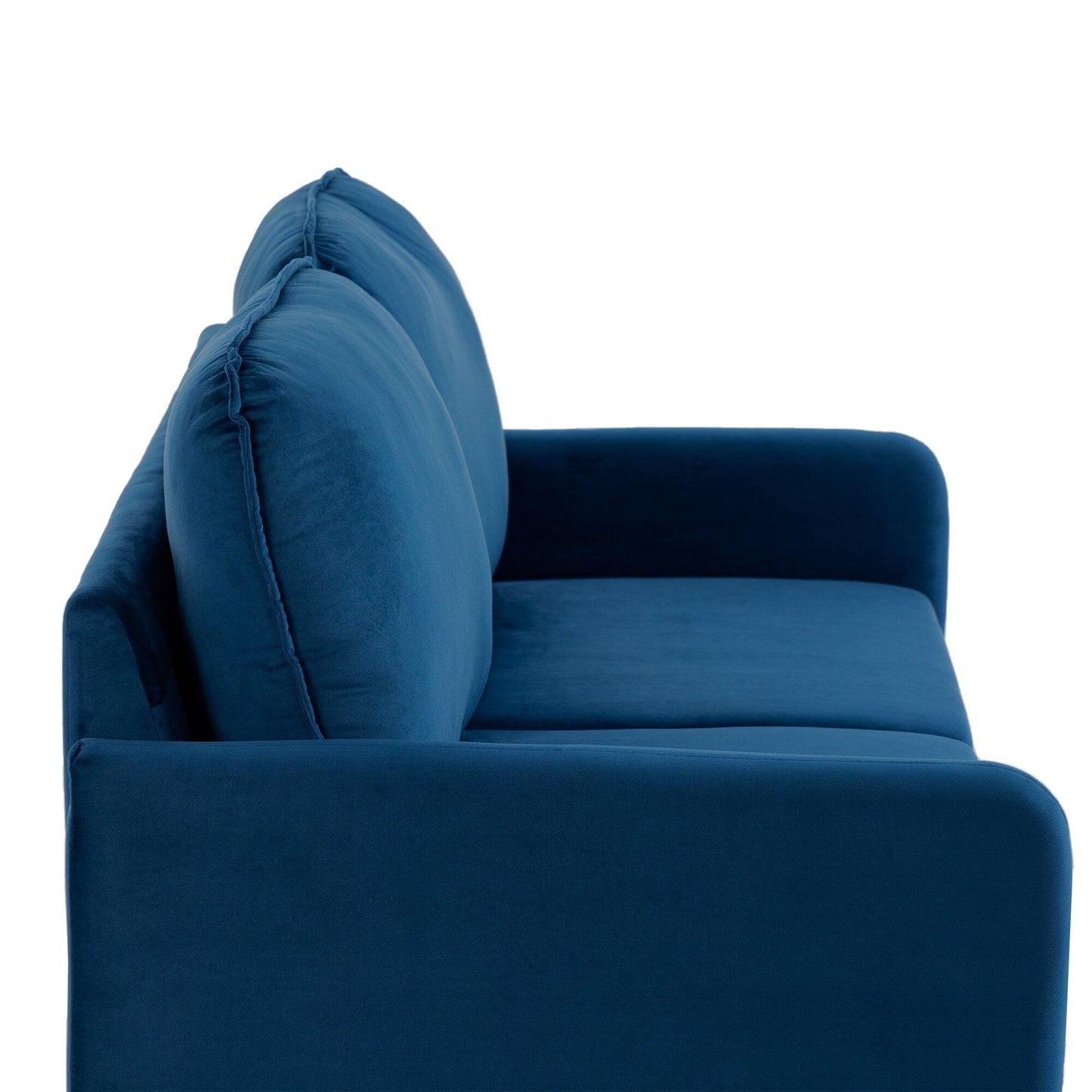 Divano moderno con gambe in legno e velluto