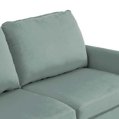 Divano moderno con gambe in legno e velluto