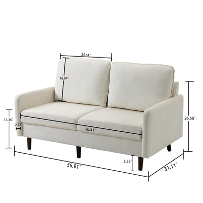 Divano moderno con gambe in legno e velluto