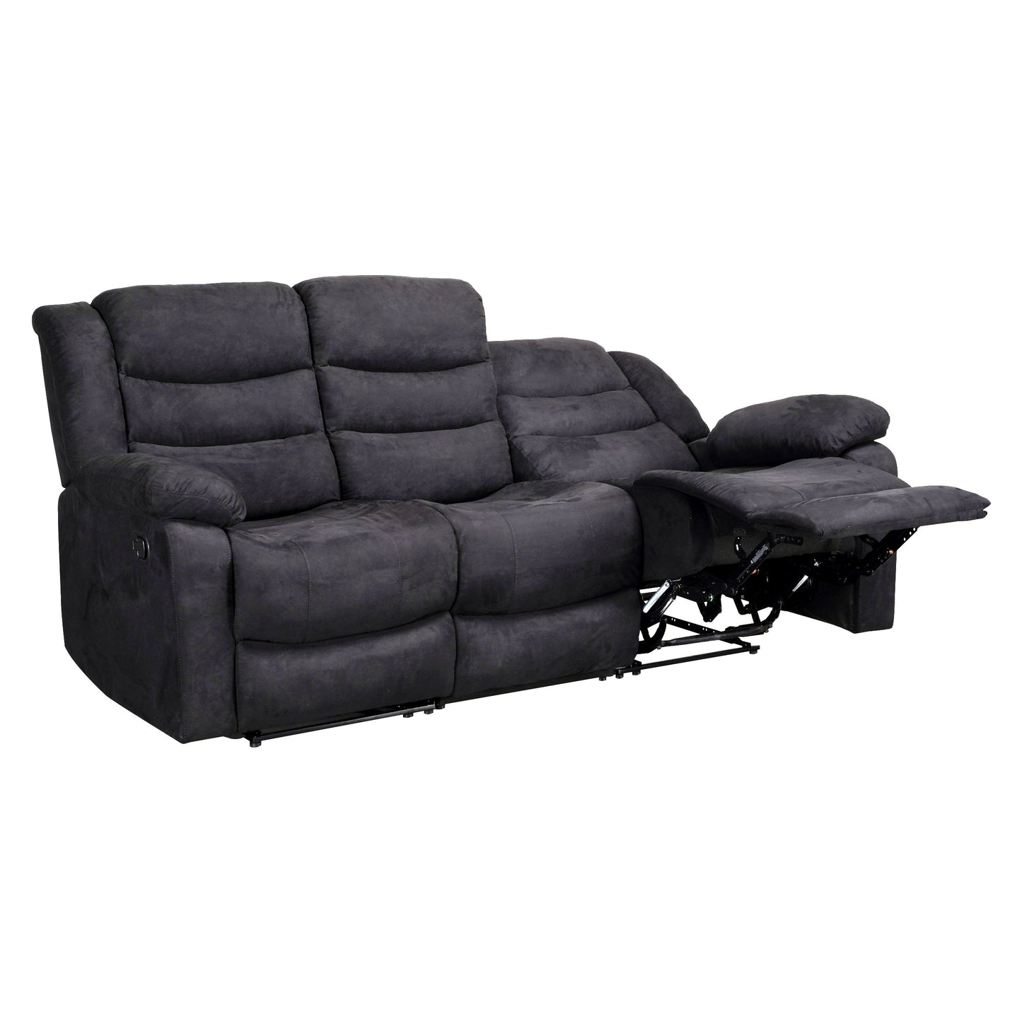 Moderno set di divani reclinabili manuali da soggiorno a 3 pezzi con tavolo a scomparsa e consolle