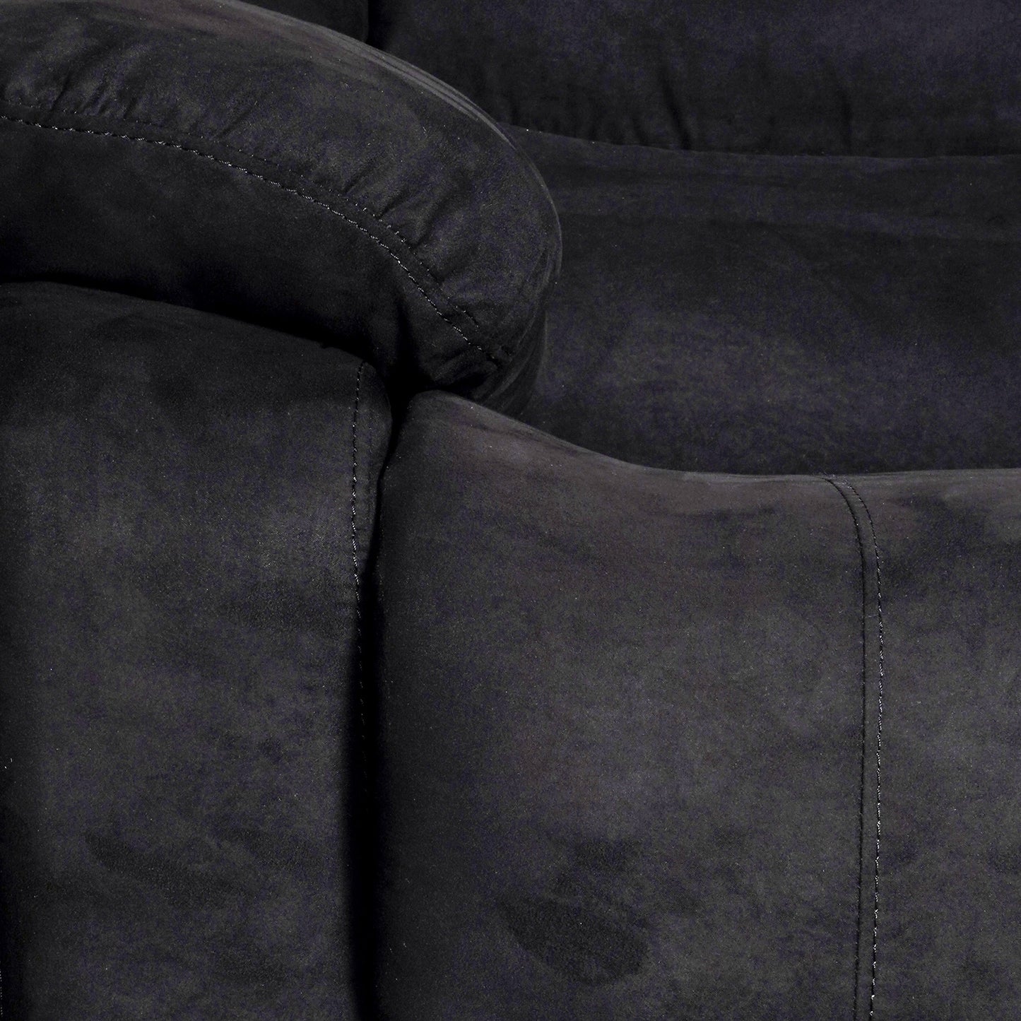 Moderno set di divani reclinabili manuali da soggiorno a 3 pezzi con tavolo a scomparsa e consolle