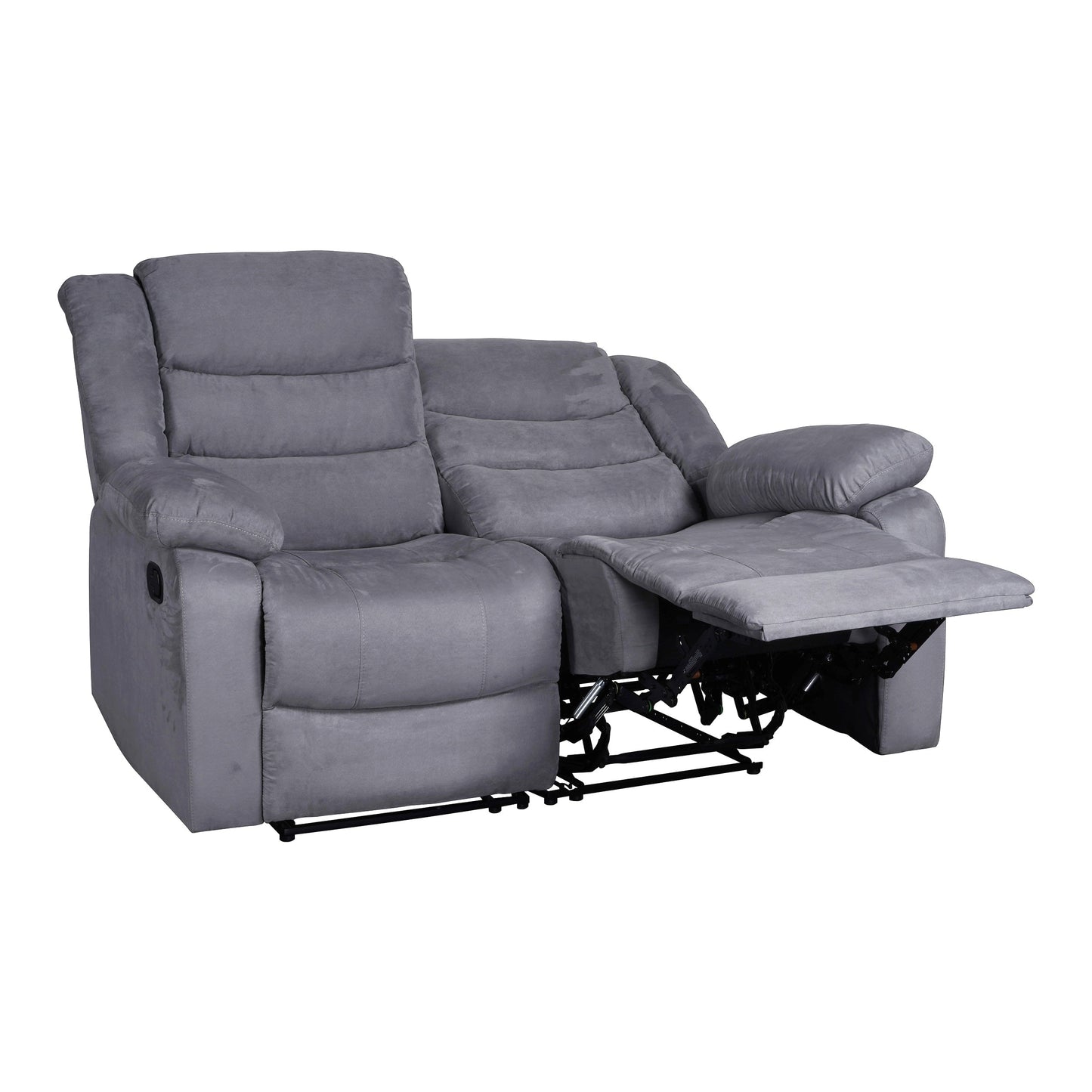 Moderno set di divani reclinabili manuali da soggiorno a 3 pezzi con tavolo a scomparsa e consolle