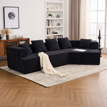 Divano moderno in memory foam con rivestimento in tessuto ciniglia