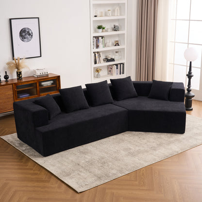 Divano moderno in memory foam con rivestimento in tessuto ciniglia