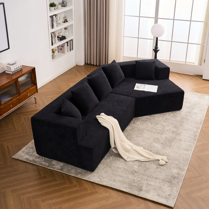 Divano moderno in memory foam con rivestimento in tessuto ciniglia