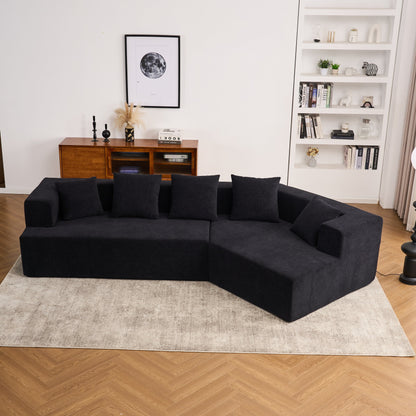 Divano moderno in memory foam con rivestimento in tessuto ciniglia