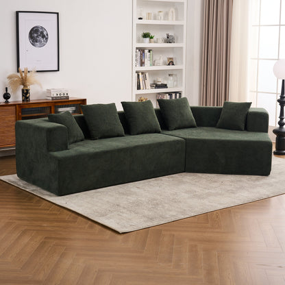 Divano moderno in memory foam con rivestimento in tessuto ciniglia