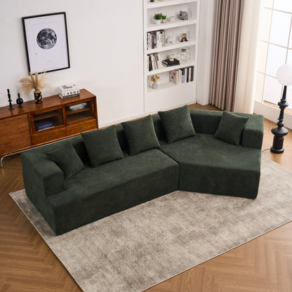 Divano moderno in memory foam con rivestimento in tessuto ciniglia