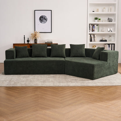 Divano moderno in memory foam con rivestimento in tessuto ciniglia