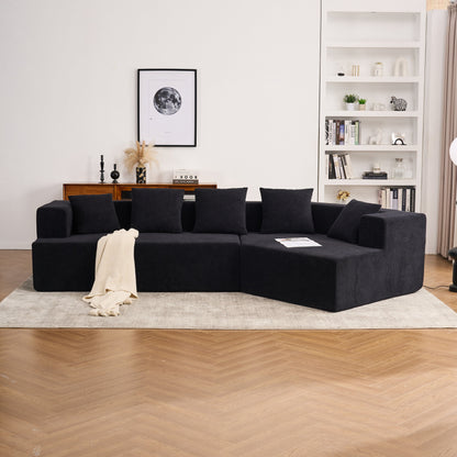 Divano moderno in memory foam con rivestimento in tessuto ciniglia