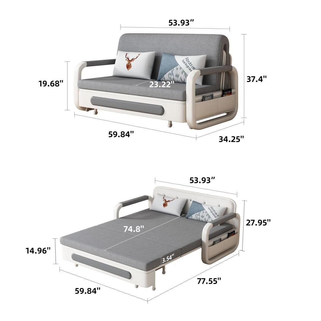 Divano letto moderno in memory foam con contenitore