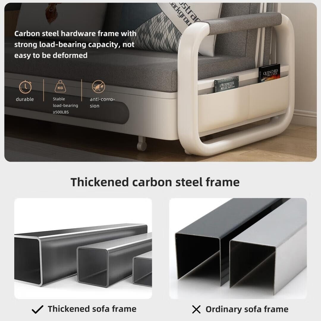 Divano letto moderno in memory foam con contenitore