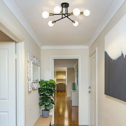 6 - Lampada da soffitto semi-incassata Sputnik in metallo moderno leggero da 23,62''