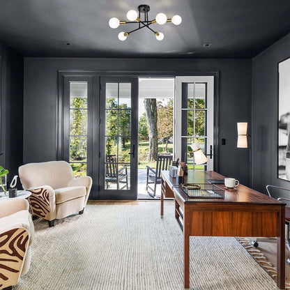 6 - Lampada da soffitto semi-incassata Sputnik in metallo moderno leggero da 23,62''