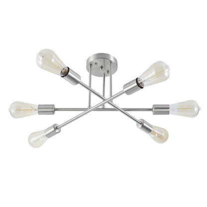 6 - Lampada da soffitto semi-incassata Sputnik in metallo moderno leggero da 23,62''