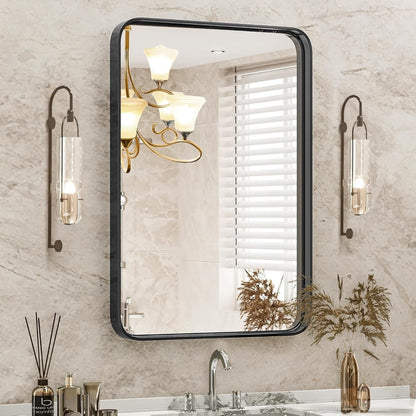 Specchio da bagno moderno con cornice in metallo da parete con garanzia di 5 anni