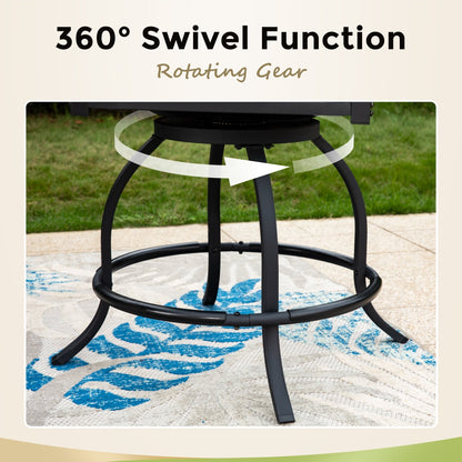 MAISON?ARTS Set da bar moderno in metallo per patio con sgabelli girevoli imbottiti