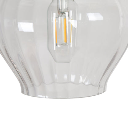 Lampada a sospensione moderna in ottone Coria Mid-Century, 1 luce, elegante, dimmerabile, per isola cucina, vetro scanalato, sala da pranzo