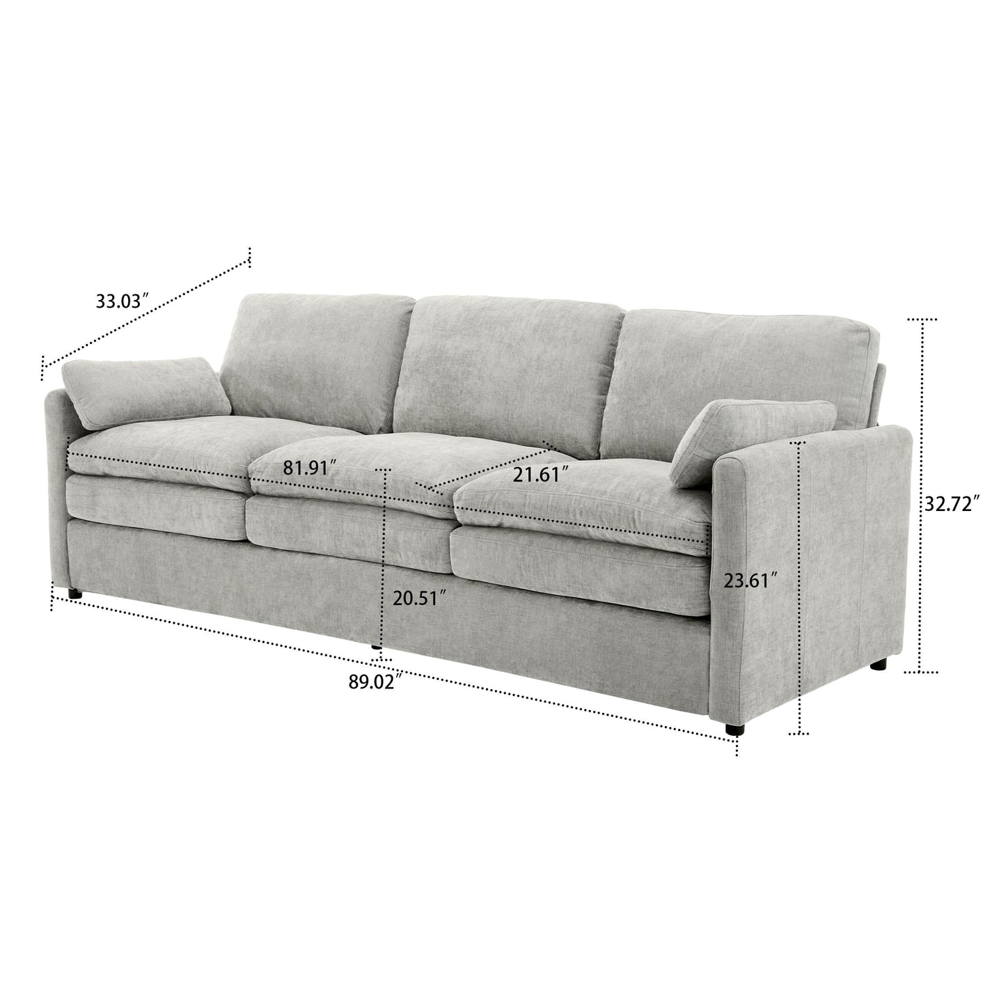 Divano moderno e minimalista per soggiorno rivestito in tessuto ciniglia