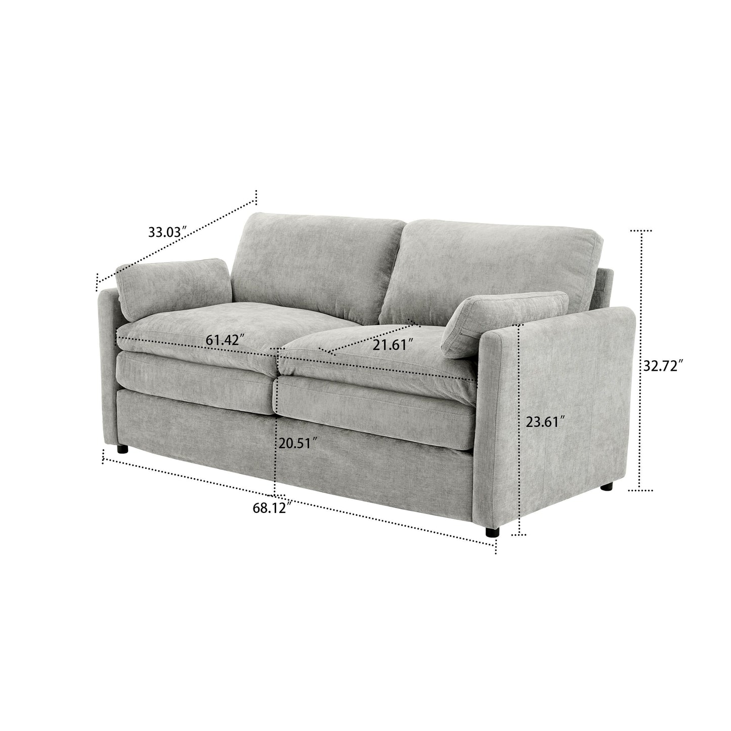 Divano moderno e minimalista per soggiorno rivestito in tessuto ciniglia