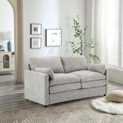 Divano moderno e minimalista per soggiorno rivestito in tessuto ciniglia