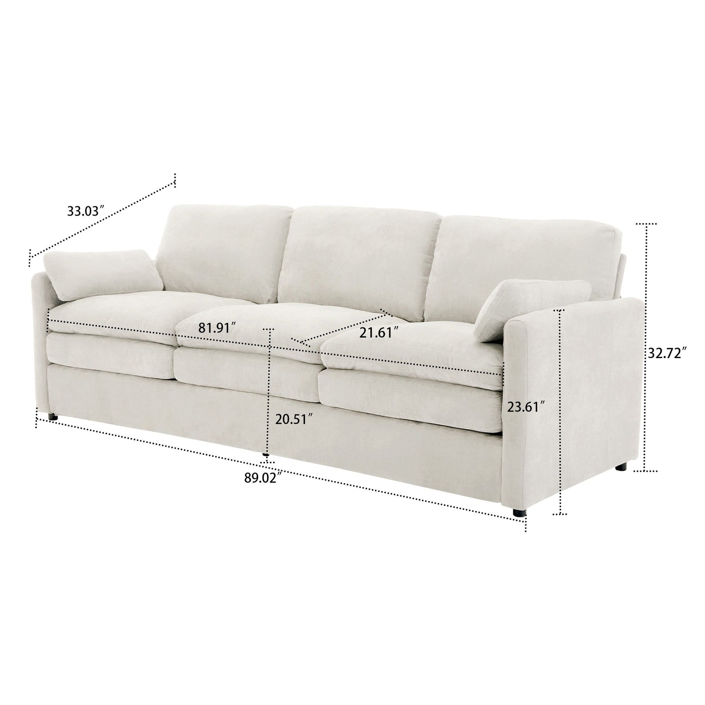 Divano moderno e minimalista per soggiorno rivestito in tessuto ciniglia