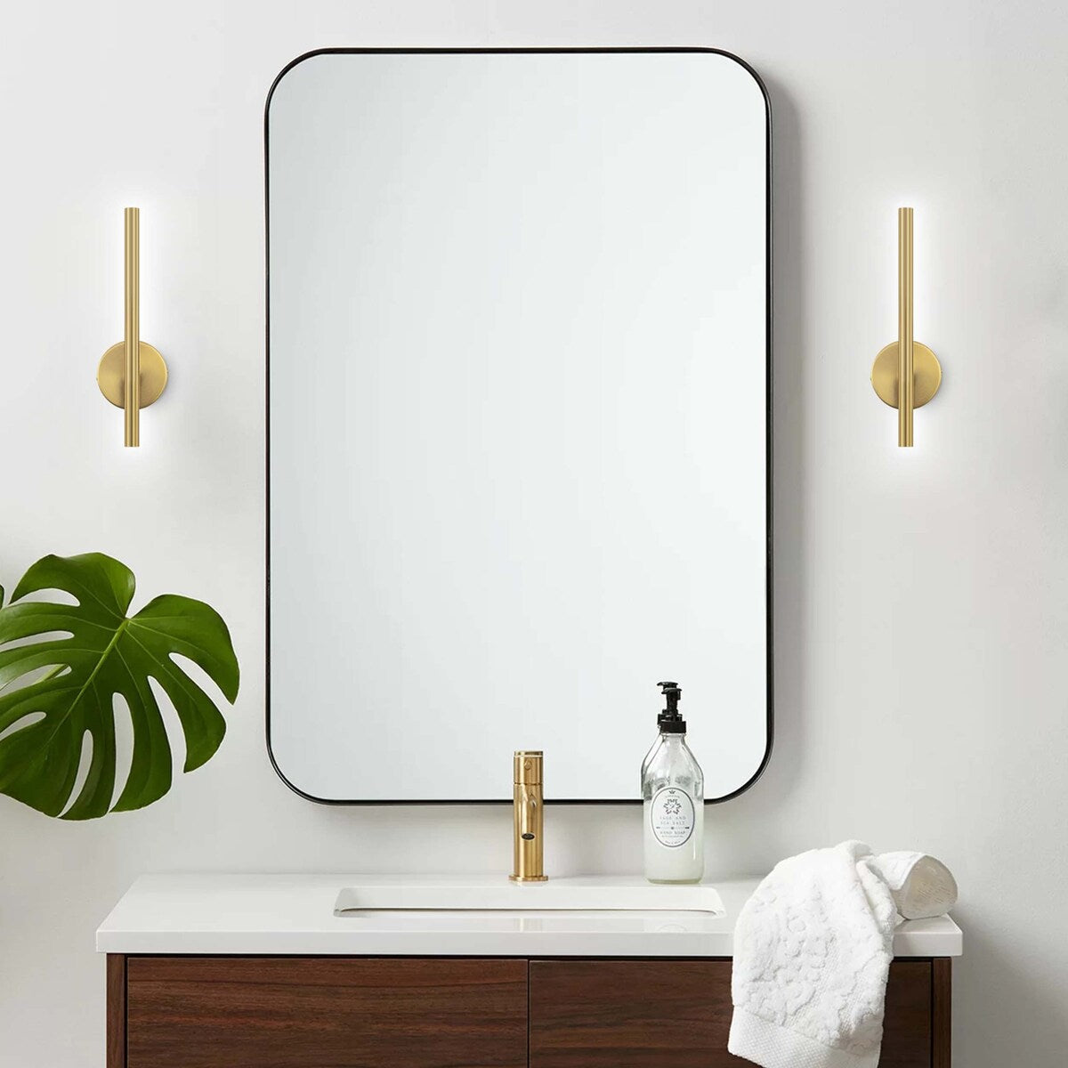 Applique da parete lineare a LED integrata in metallo, moderna e minimalista, industriale