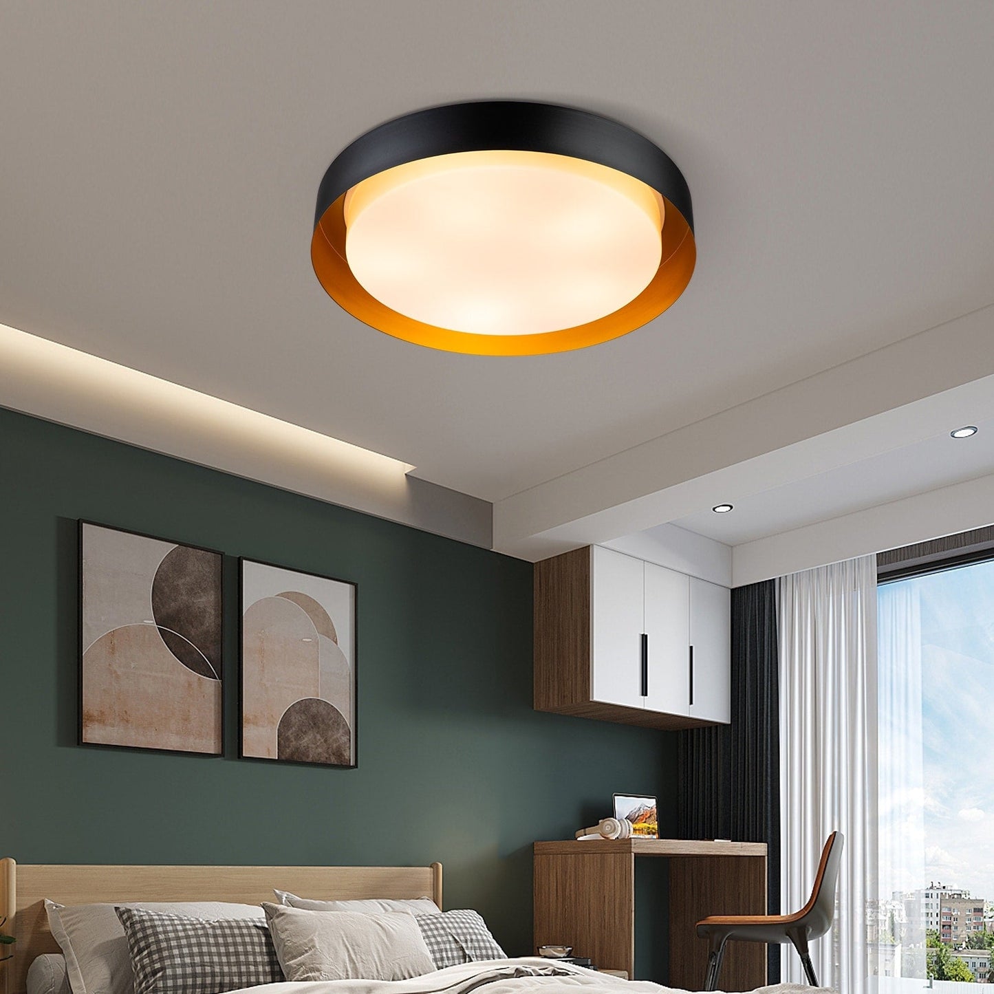 Lampada da soffitto a filo con paralume in metallo, moderna e minimalista, a 2/3/5 luci