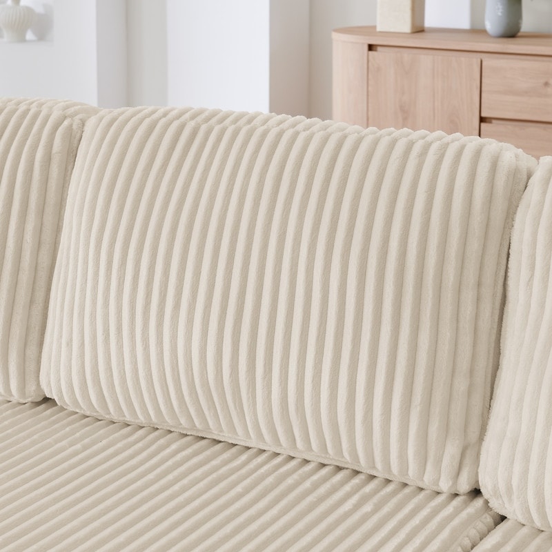 Divano componibile modulare in velluto a coste a forma di U, moderno e minimalista - Divano letto compatto e salvaspazio per soggiorno e camera da letto