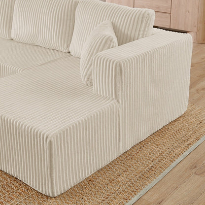 Divano componibile modulare in velluto a coste a forma di U, moderno e minimalista - Divano letto compatto e salvaspazio per soggiorno e camera da letto