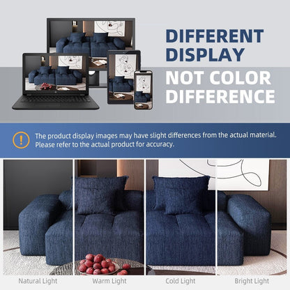 Divano componibile moderno in ciniglia con 2 chaise longue e 2 braccioli, 4 cuscini per soggiorno