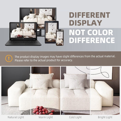 Divano componibile moderno in ciniglia con 2 chaise longue e 2 braccioli, 4 cuscini per soggiorno