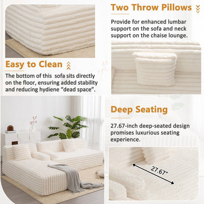 Divano componibile moderno modulare Cloud, divano componibile liberamente con 2 cuscini per soggiorno