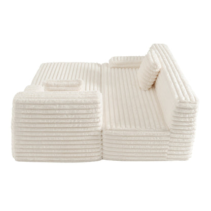 Divano componibile moderno modulare Cloud, divano componibile liberamente con 2 cuscini per soggiorno