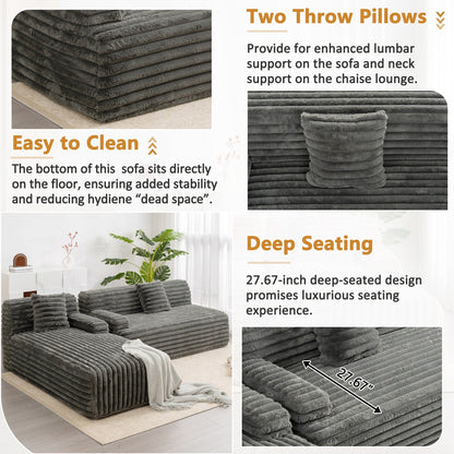 Divano componibile moderno modulare Cloud, divano componibile liberamente con 2 cuscini per soggiorno