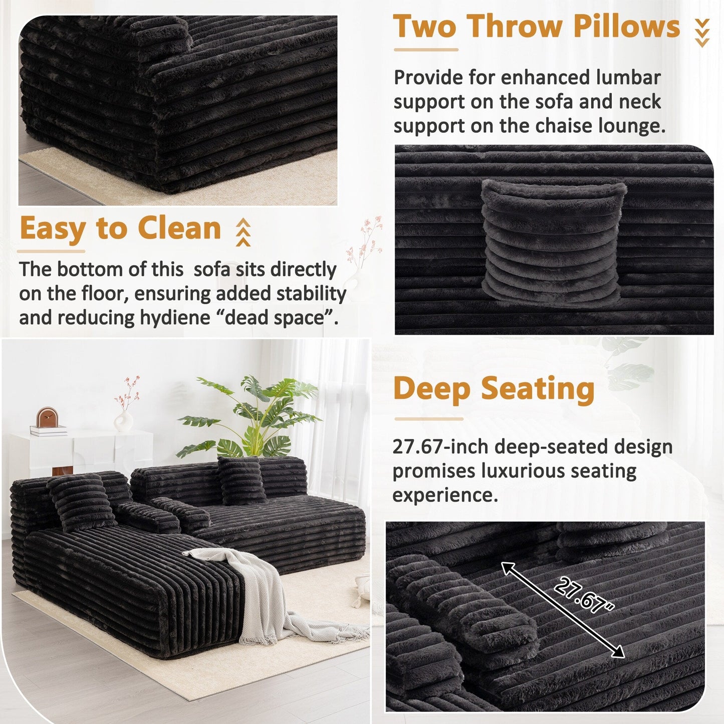 Divano componibile moderno modulare Cloud, divano componibile liberamente con 2 cuscini per soggiorno