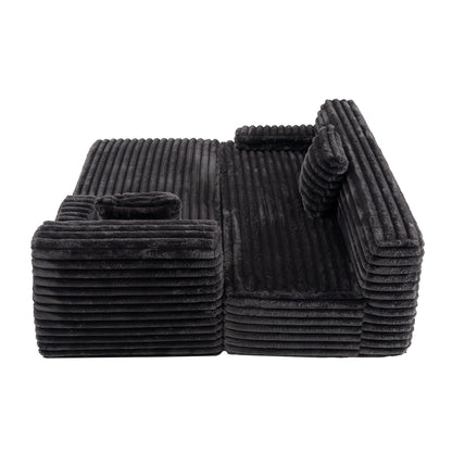 Divano componibile moderno modulare Cloud, divano componibile liberamente con 2 cuscini per soggiorno