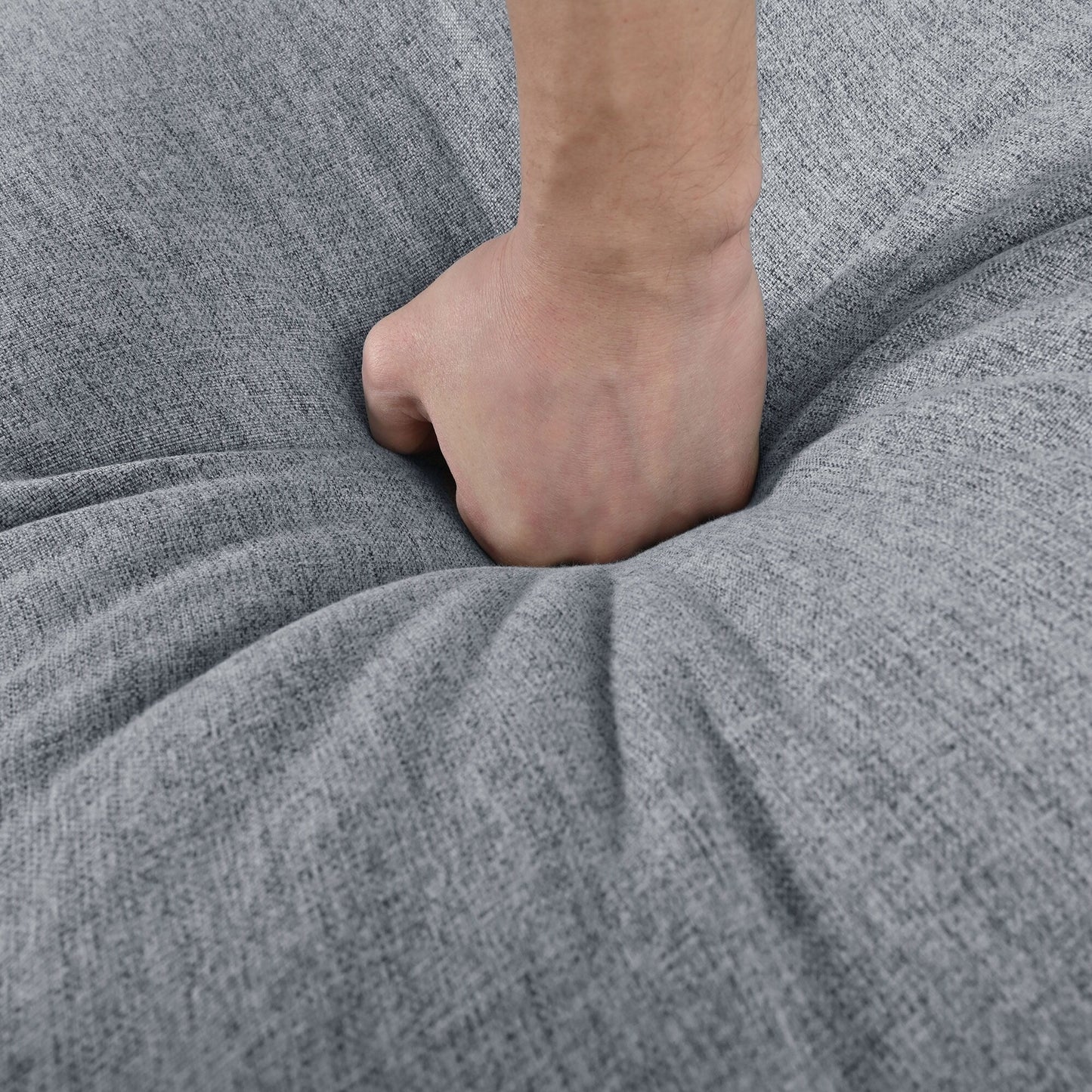 Divano componibile moderno a forma di U con pouf e cuscini rimovibili per il soggiorno