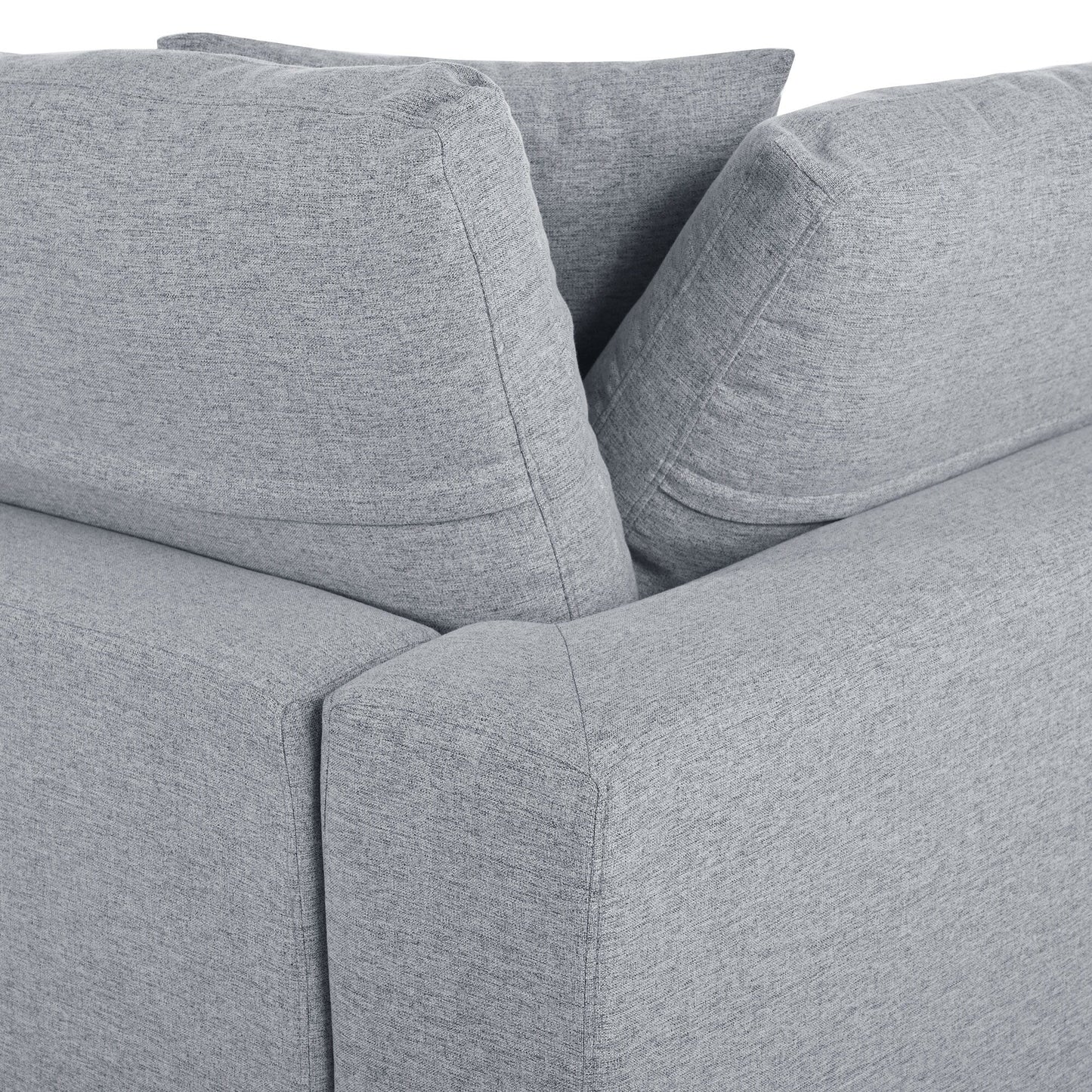 Divano componibile moderno a forma di U con pouf e cuscini rimovibili per il soggiorno