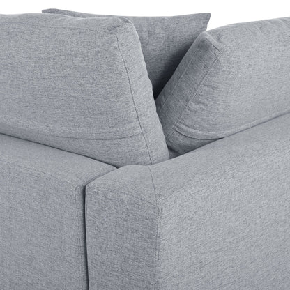 Divano componibile moderno a forma di U con pouf e cuscini rimovibili per il soggiorno
