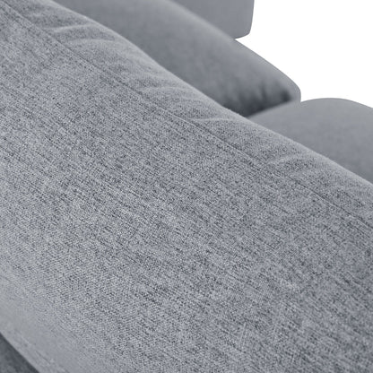 Divano componibile moderno a forma di U con pouf e cuscini rimovibili per il soggiorno