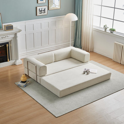 Divano letto moderno multifunzionale a 3 posti in velluto a coste con layout versatili e design ergonomico