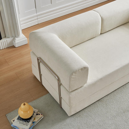 Divano letto moderno multifunzionale a 3 posti in velluto a coste con layout versatili e design ergonomico