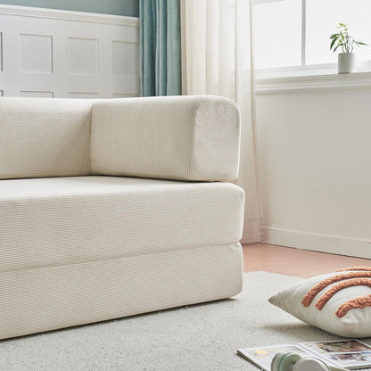 Divano letto moderno multifunzionale a 3 posti in velluto a coste con layout versatili e design ergonomico