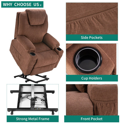 Poltrona reclinabile moderna in similpelle/tessuto color bianco sporco per massaggi