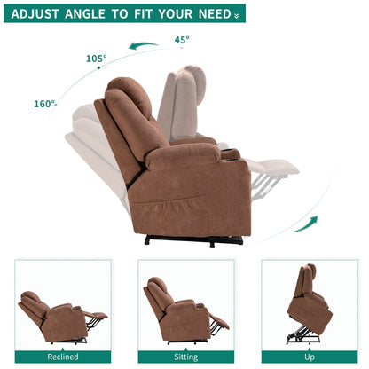 Poltrona reclinabile moderna in similpelle/tessuto color bianco sporco per massaggi