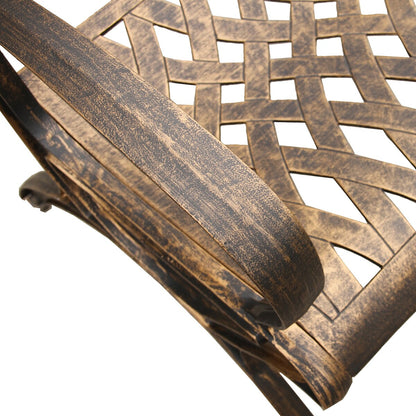 Set da pranzo rotondo moderno da 59 pollici in alluminio con rete metallica per esterni, con Lazy Susan e sei sedie - N/D