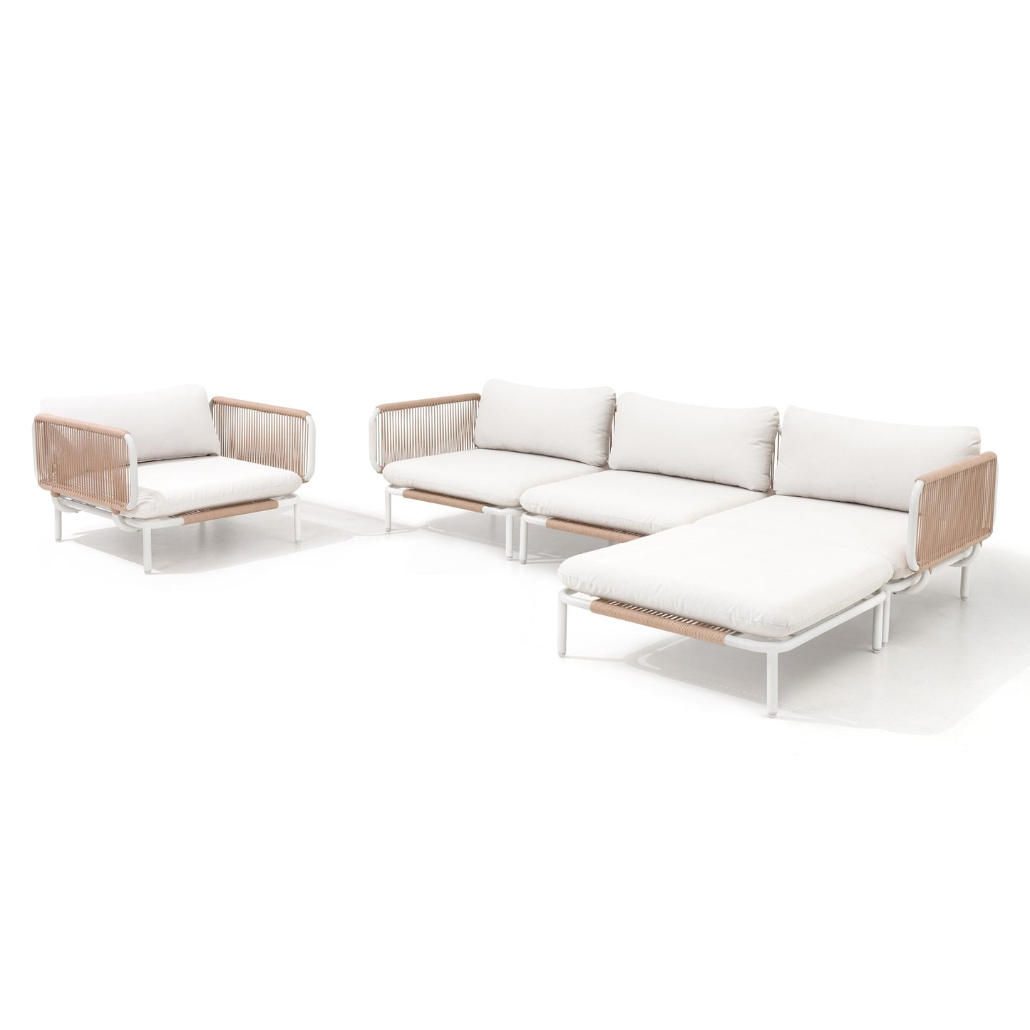 Divano componibile da esterno Pellebant, set di sedute da conversazione per patio