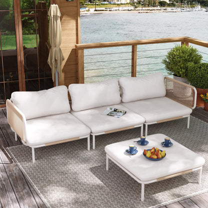 Divano componibile da esterno Pellebant, set di sedute da conversazione per patio