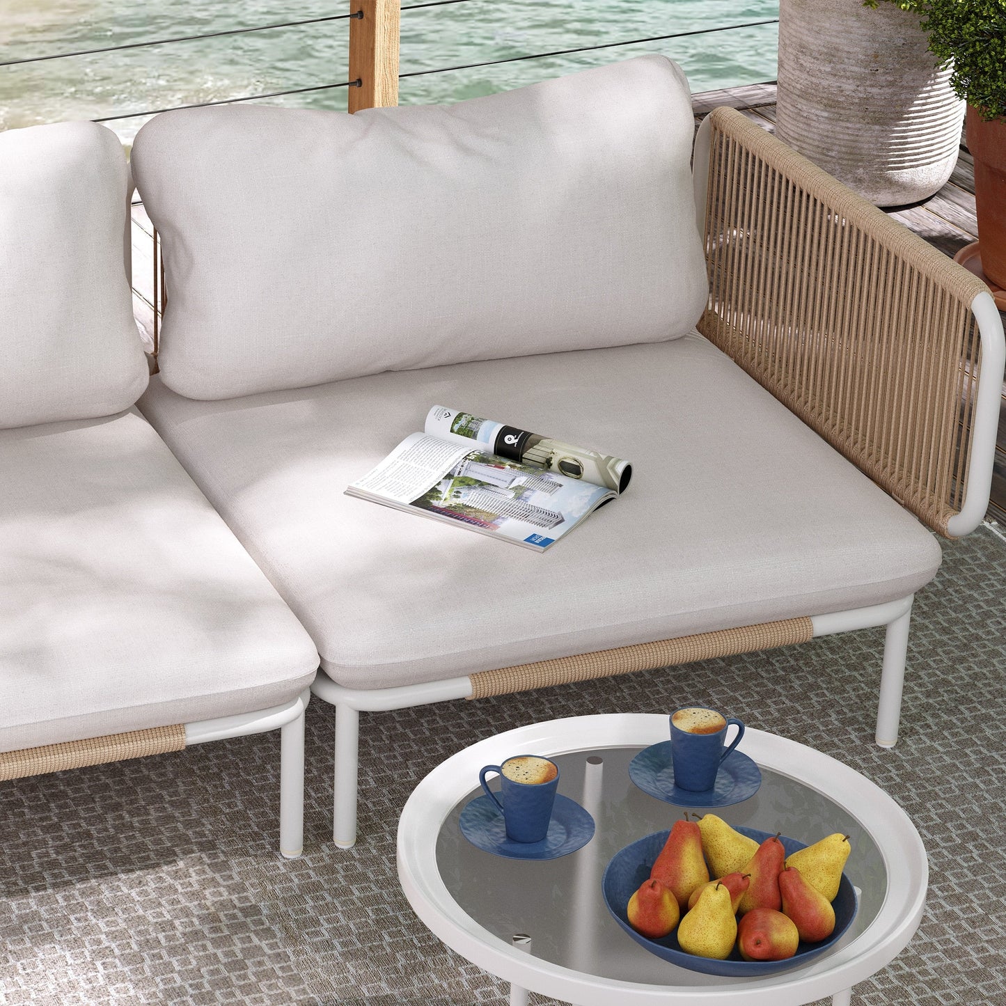 Divano componibile da esterno Pellebant, set di sedute da conversazione per patio